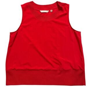 Athleta, Red, Sleeveless, Ribbed Trim, Athletic/Yoga, Crop Top- S
